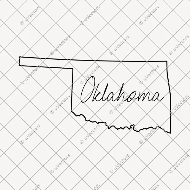 Handwriting Outline Oklahoma SVG