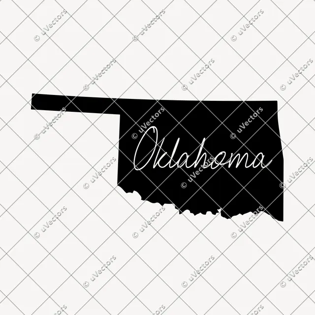 Handwriting Solid Oklahoma SVG