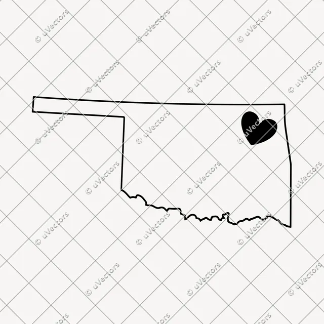 Heart Outline Oklahoma SVG