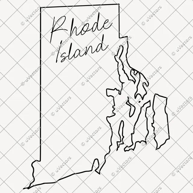 Handwriting Outline Rhode Island SVG