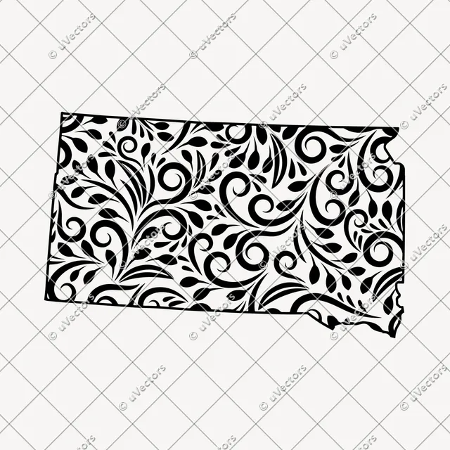 Floral South Dakota SVG