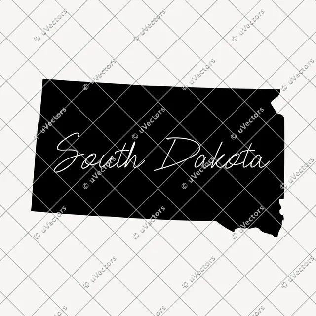 Handwriting Solid South Dakota SVG
