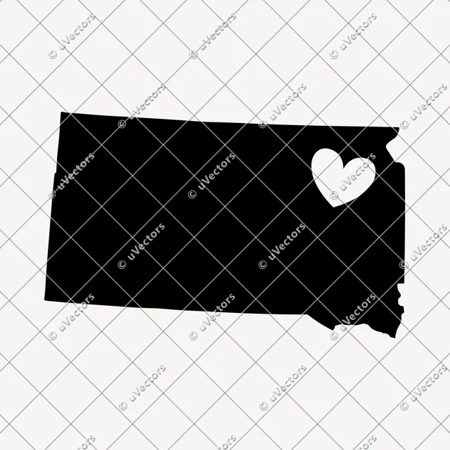 Heart Solid South Dakota SVG