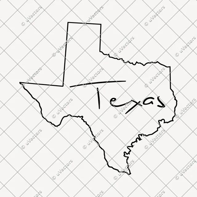 Handwriting Outline Texas SVG