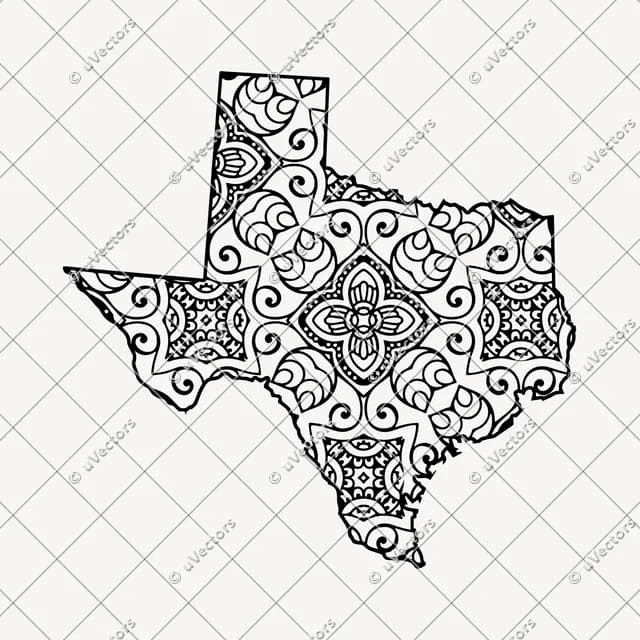 Mandala Texas SVG