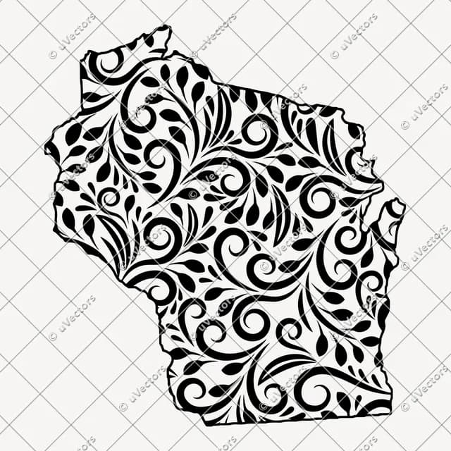 Floral Wisconsin SVG