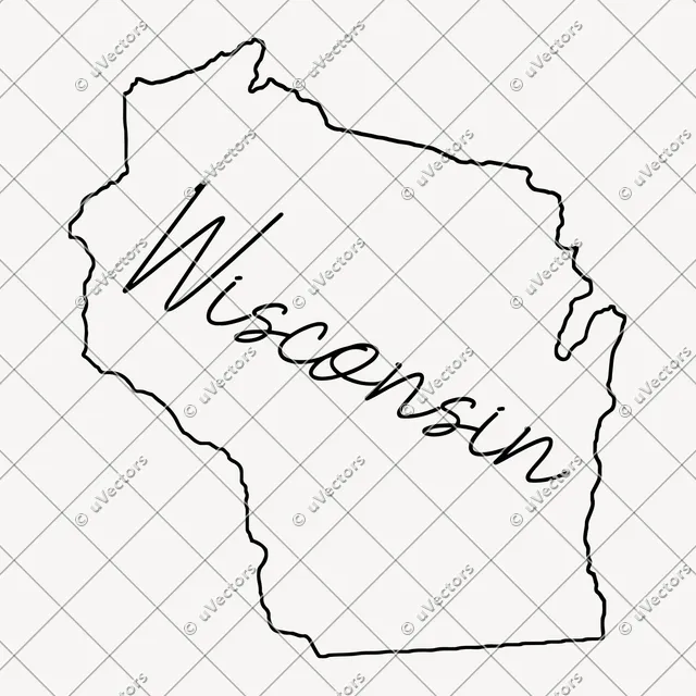 Handwriting Outline Wisconsin SVG