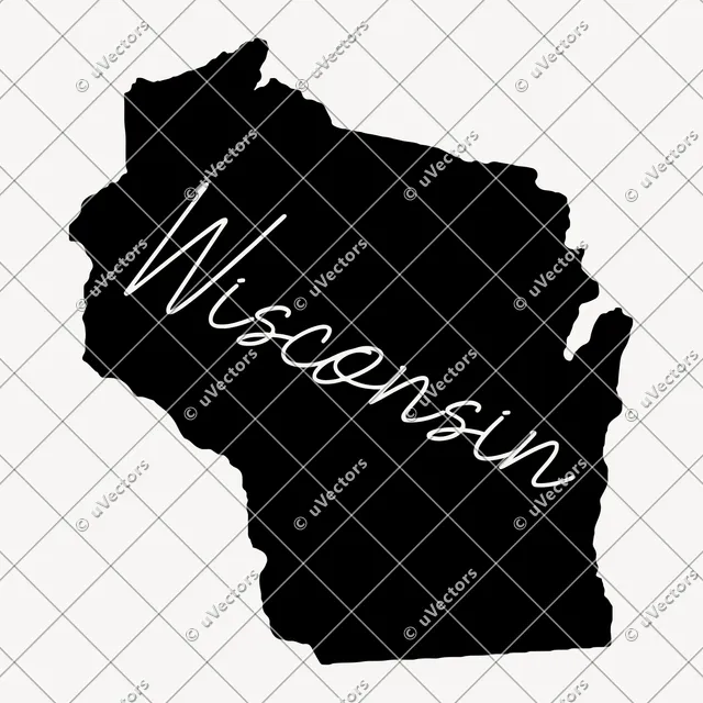 Handwriting Solid Wisconsin SVG
