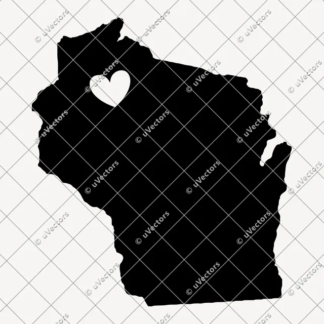 Heart Solid Wisconsin SVG