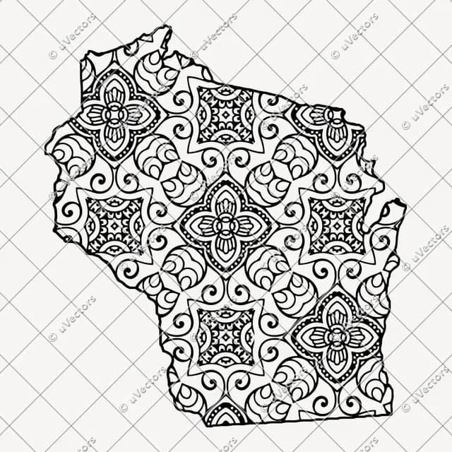 Mandala Wisconsin SVG